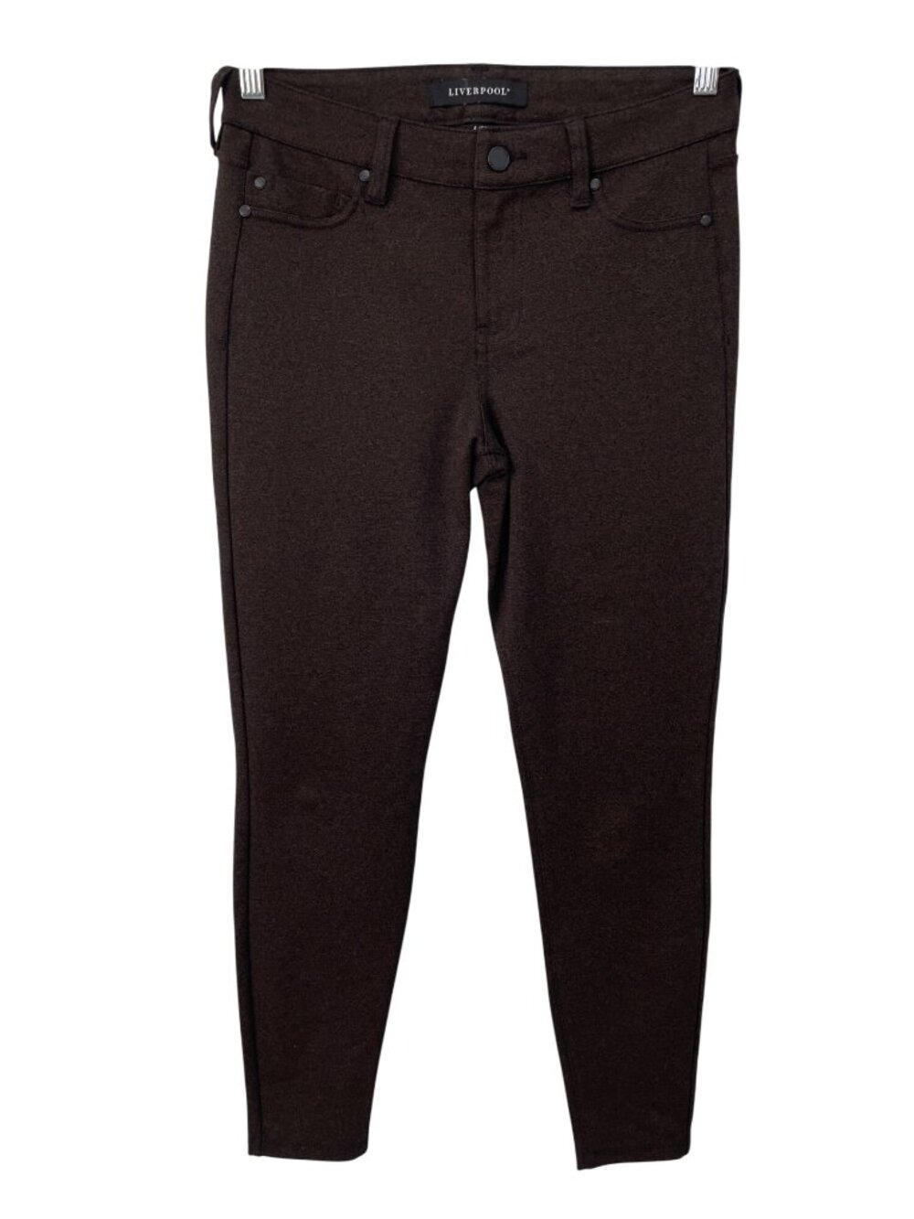 Liverpool Skinny Pants Size 4/27 Mid Rise Slim Leg Belt Loops Copper Brown Chic